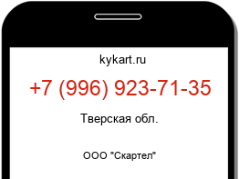 Информация о номере телефона +7 (996) 923-71-35: регион, оператор