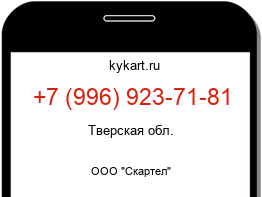 Информация о номере телефона +7 (996) 923-71-81: регион, оператор