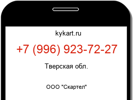 Информация о номере телефона +7 (996) 923-72-27: регион, оператор