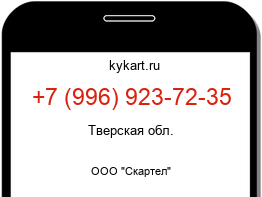 Информация о номере телефона +7 (996) 923-72-35: регион, оператор