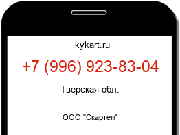 Информация о номере телефона +7 (996) 923-83-04: регион, оператор