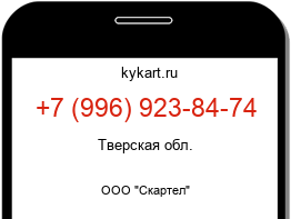 Информация о номере телефона +7 (996) 923-84-74: регион, оператор