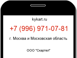 Информация о номере телефона +7 (996) 971-07-81: регион, оператор