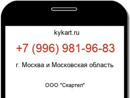 Информация о номере телефона +7 (996) 981-96-83: регион, оператор
