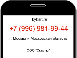 Информация о номере телефона +7 (996) 981-99-44: регион, оператор