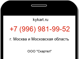 Информация о номере телефона +7 (996) 981-99-52: регион, оператор