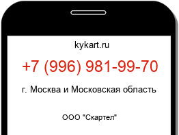 Информация о номере телефона +7 (996) 981-99-70: регион, оператор
