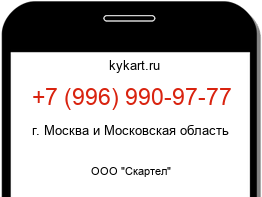 Информация о номере телефона +7 (996) 990-97-77: регион, оператор