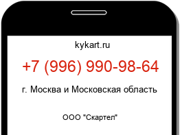Информация о номере телефона +7 (996) 990-98-64: регион, оператор