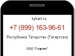 Информация о номере телефона +7 (999) 163-96-61: регион, оператор