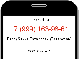 Информация о номере телефона +7 (999) 163-98-61: регион, оператор