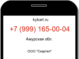 Информация о номере телефона +7 (999) 165-00-04: регион, оператор