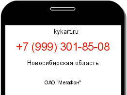 Информация о номере телефона +7 (999) 301-85-08: регион, оператор