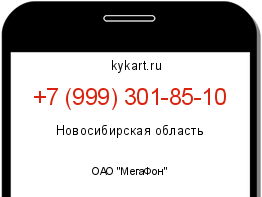 Информация о номере телефона +7 (999) 301-85-10: регион, оператор