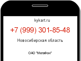 Информация о номере телефона +7 (999) 301-85-48: регион, оператор