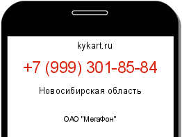 Информация о номере телефона +7 (999) 301-85-84: регион, оператор