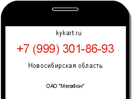 Информация о номере телефона +7 (999) 301-86-93: регион, оператор