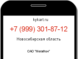 Информация о номере телефона +7 (999) 301-87-12: регион, оператор