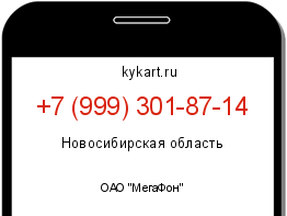 Информация о номере телефона +7 (999) 301-87-14: регион, оператор
