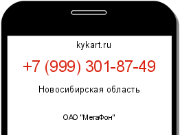 Информация о номере телефона +7 (999) 301-87-49: регион, оператор