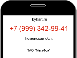 Информация о номере телефона +7 (999) 342-99-41: регион, оператор