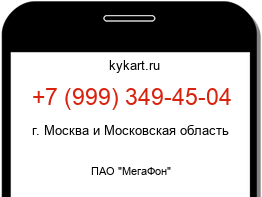 Информация о номере телефона +7 (999) 349-45-04: регион, оператор