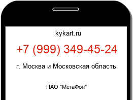 Информация о номере телефона +7 (999) 349-45-24: регион, оператор