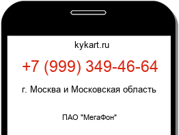 Информация о номере телефона +7 (999) 349-46-64: регион, оператор