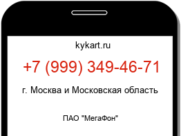Информация о номере телефона +7 (999) 349-46-71: регион, оператор