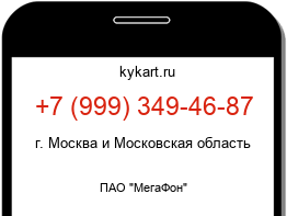 Информация о номере телефона +7 (999) 349-46-87: регион, оператор