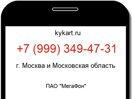 Информация о номере телефона +7 (999) 349-47-31: регион, оператор