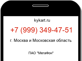 Информация о номере телефона +7 (999) 349-47-51: регион, оператор
