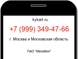 Информация о номере телефона +7 (999) 349-47-66: регион, оператор