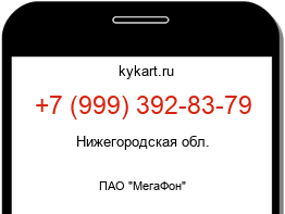 Информация о номере телефона +7 (999) 392-83-79: регион, оператор