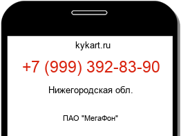 Информация о номере телефона +7 (999) 392-83-90: регион, оператор