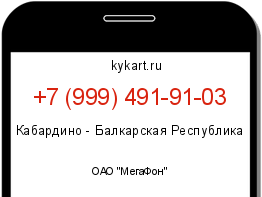 Информация о номере телефона +7 (999) 491-91-03: регион, оператор