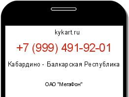 Информация о номере телефона +7 (999) 491-92-01: регион, оператор