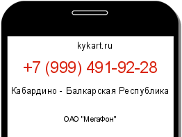 Информация о номере телефона +7 (999) 491-92-28: регион, оператор
