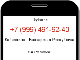 Информация о номере телефона +7 (999) 491-92-40: регион, оператор