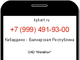 Информация о номере телефона +7 (999) 491-93-00: регион, оператор