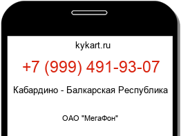 Информация о номере телефона +7 (999) 491-93-07: регион, оператор