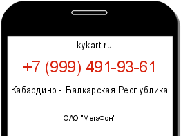 Информация о номере телефона +7 (999) 491-93-61: регион, оператор