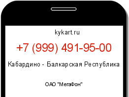 Информация о номере телефона +7 (999) 491-95-00: регион, оператор