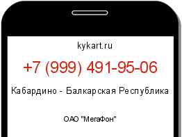 Информация о номере телефона +7 (999) 491-95-06: регион, оператор
