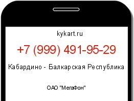 Информация о номере телефона +7 (999) 491-95-29: регион, оператор