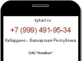 Информация о номере телефона +7 (999) 491-95-34: регион, оператор