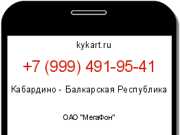 Информация о номере телефона +7 (999) 491-95-41: регион, оператор
