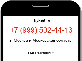 Информация о номере телефона +7 (999) 502-44-13: регион, оператор