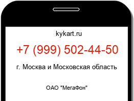 Информация о номере телефона +7 (999) 502-44-50: регион, оператор