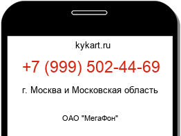 Информация о номере телефона +7 (999) 502-44-69: регион, оператор